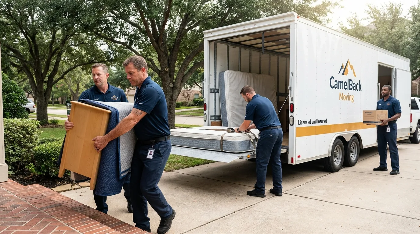 Crew loading residential truck for cross-state move from West Portsmouth, OH