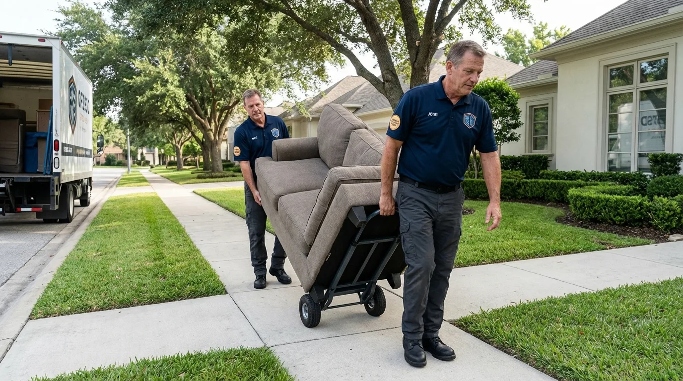 Local residential moving crew loading furniture in West Portsmouth, OH